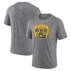 Heather Gray Milwaukee Brewers Barrel Tri-Blend T-Shirt