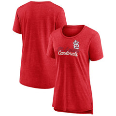 Red St. Louis Cardinals Women's Practice Time Tri-Blend T-Shirt