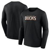 NHL Anaheim Ducks Fanatics Wordmark Logo Long Sleeve T-Shirt