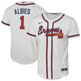 White Ozzie Albies Atlanta Braves Nike Youth Home Replica Player Jersey