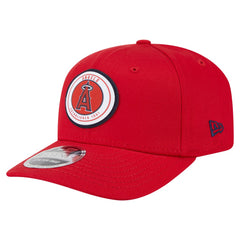 Red Los Angeles Angels New Era Circle Patch 9SEVENTY Stretch-Snap Hat