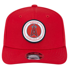 Red Los Angeles Angels New Era Circle Patch 9SEVENTY Stretch-Snap Hat