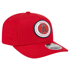 Red Los Angeles Angels New Era Circle Patch 9SEVENTY Stretch-Snap Hat