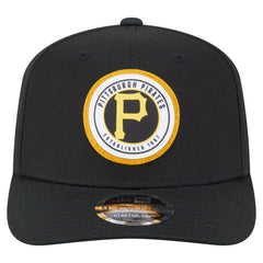 Black Pittsburgh Pirates New Era Circle Patch 9SEVENTY Stretch-Snap Hat