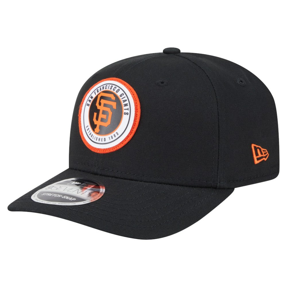 Black San Francisco Giants New Era Circle Patch 9SEVENTY Stretch-Snap Hat