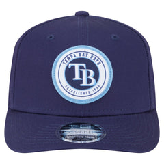 Navy Tampa Bay Rays New Era Circle Patch 9SEVENTY Stretch-Snap Hat
