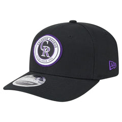 Black Colorado Rockies New Era Circle Patch 9SEVENTY Stretch-Snap Hat