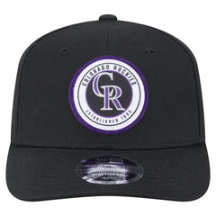 Black Colorado Rockies New Era Circle Patch 9SEVENTY Stretch-Snap Hat
