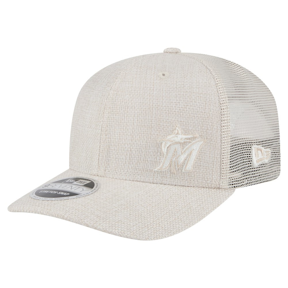 Light Beige Miami Marlins New Era Flawless 9SEVENTY Stretch-Snap Hat