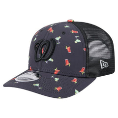 Black Washington Nationals New Era Adventure Drinks Pattern 9SEVENTY Stretch-Snap Hat