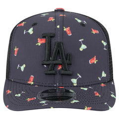 Black Los Angeles Dodgers New Era Adventure Drinks Pattern 9SEVENTY Stretch-Snap Hat