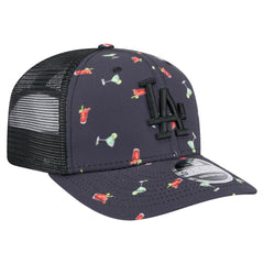 Black Los Angeles Dodgers New Era Adventure Drinks Pattern 9SEVENTY Stretch-Snap Hat