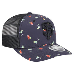 Black San Francisco Giants New Era Adventure Drinks Pattern 9SEVENTY Stretch-Snap Hat