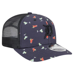 Navy Detroit Tigers New Era Adventure Drinks Pattern 9SEVENTY Stretch-Snap Hat