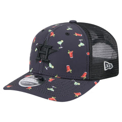 Black Houston Astros New Era Adventure Drinks Pattern 9SEVENTY Stretch-Snap Hat