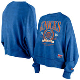 New Era New York Knicks Women's Throwback Vintage Enzyme Wash Oversized Boxy Pullover Sweatshirt