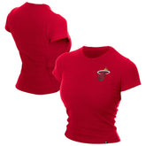 New Era Miami Heat Women's Leisure Collection Baby Doll Cropped T-Shirt