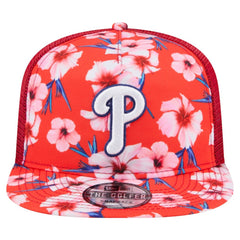 Red Philadelphia Phillies New Era Adventure Pattern Golfer Trucker Snapback Hat