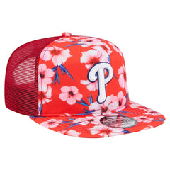 Red Philadelphia Phillies New Era Adventure Pattern Golfer Trucker Snapback Hat