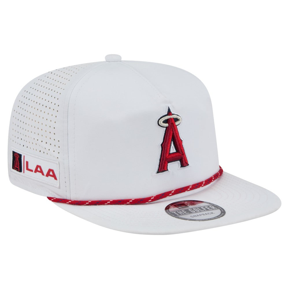 White Los Angeles Angels New Era Perforated Golfer Snapback Hat
