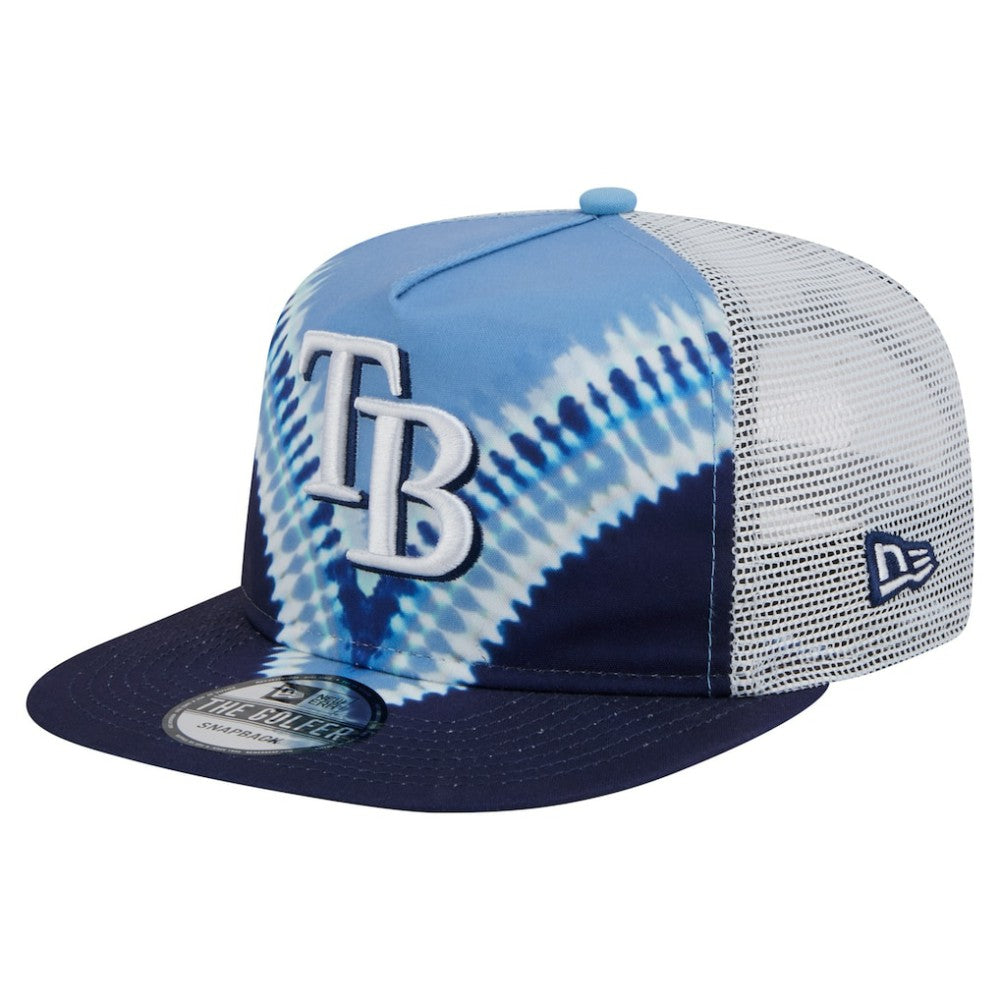 Tampa Bay Rays New Era Tie-Dye Golfer Trucker Adjustable Hat