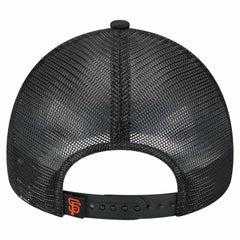 Black San Francisco Giants New Era Distressed 9FORTY A-Frame Adjustable Trucker Hat