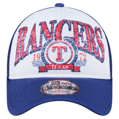 White/Royal Texas Rangers New Era Trucker A-Frame 9FORTY Adjustable Hat