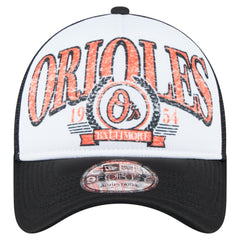 Black Baltimore Orioles New Era Distressed 9FORTY A-Frame Adjustable Trucker Hat