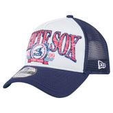 White Chicago White Sox New Era Distressed 9FORTY A-Frame Adjustable Trucker Hat