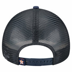 Navy Houston Astros New Era Distressed 9FORTY A-Frame Adjustable Trucker Hat