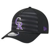 Black Colorado Rockies New Era American Flag 9FORTY M-Crown A-Frame Adjustable Hat