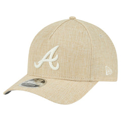 Beige Atlanta Braves New Era Cotton Weave M-Crown A-Frame 9FORTY Adjustable Hat