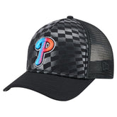 Black Philadelphia Phillies New Era Gradient 9FORTY A-Frame M-Crown Trucker Adjustable Hat