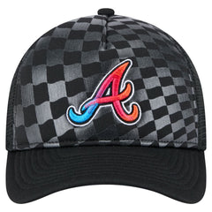 Black Atlanta Braves New Era Gradient 9FORTY A-Frame M-Crown Trucker Adjustable Hat