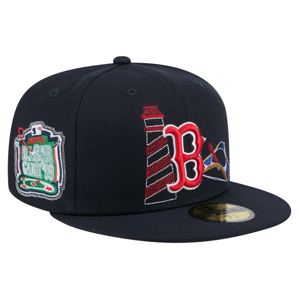 Navy Boston Red Sox New Era State Stitch 59FIFTY Fitted Hat