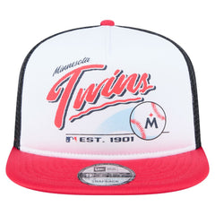 White/Red Minnesota Twins New Era Retro Script Trucker 9FIFTY Snapback Hat
