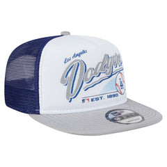 White/Gray Los Angeles Dodgers New Era Retro Script Trucker 9FIFTY Snapback Hat