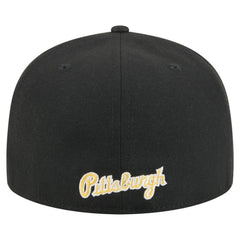 Black Pittsburgh Pirates New Era Overlap 59FIFTY Fitted Hat