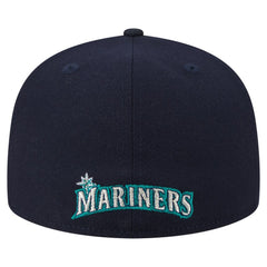 Navy Seattle Mariners New Era Overlap 59FIFTY Fitted Hat