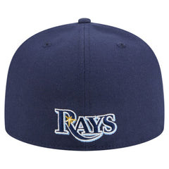 Navy Tampa Bay Rays New Era Overlap 59FIFTY Fitted Hat