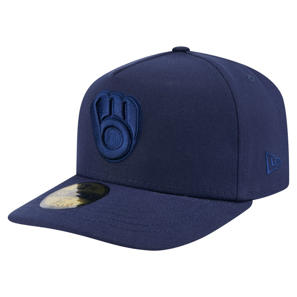 Navy Milwaukee Brewers New Era Color Pack A-Frame 59FIFTY Fitted Hat