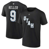 NHL Clayton Keller Utah Mammoth Fanatics Authentic Stack Name & Number T-Shirt