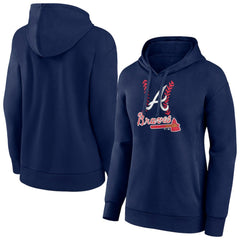 Navy Atlanta Braves Women's Fastball Pullover Hoodie