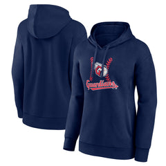 Navy Cleveland Guardians Women's Fastball Pullover Hoodie