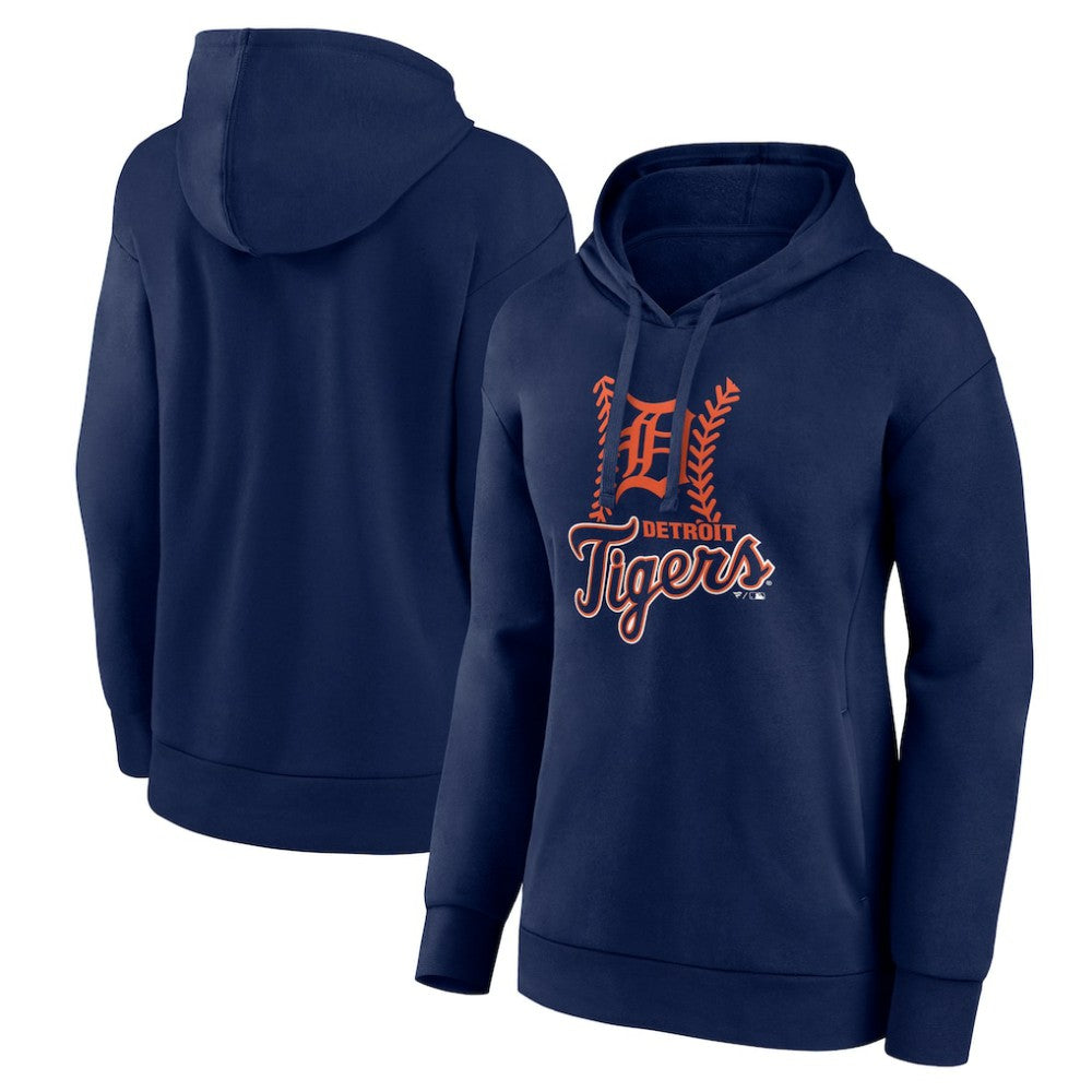 Navy Detroit Tigers Women's Fastball Pullover Hoodie