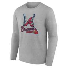 Gray Atlanta Braves Fastball Long Sleeve T-Shirt