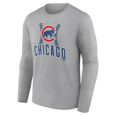 Gray Chicago Cubs Fastball Long Sleeve T-Shirt