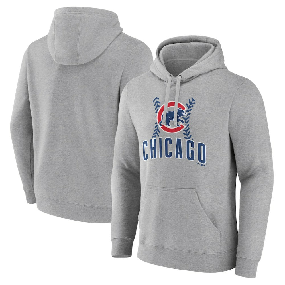 Gray Chicago Cubs Fastball Pullover Hoodie