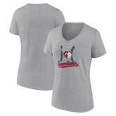 Gray Cleveland Guardians Women's Fastball V-Neck T-Shirt