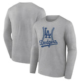 Gray Los Angeles Dodgers Fastball Long Sleeve T-Shirt